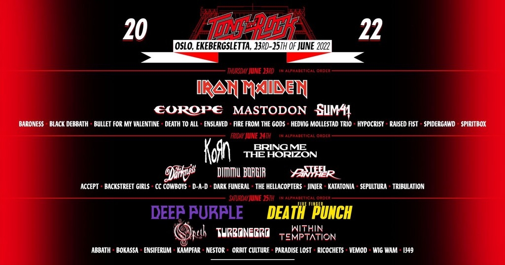 Tons Of Rock 2022 Festival