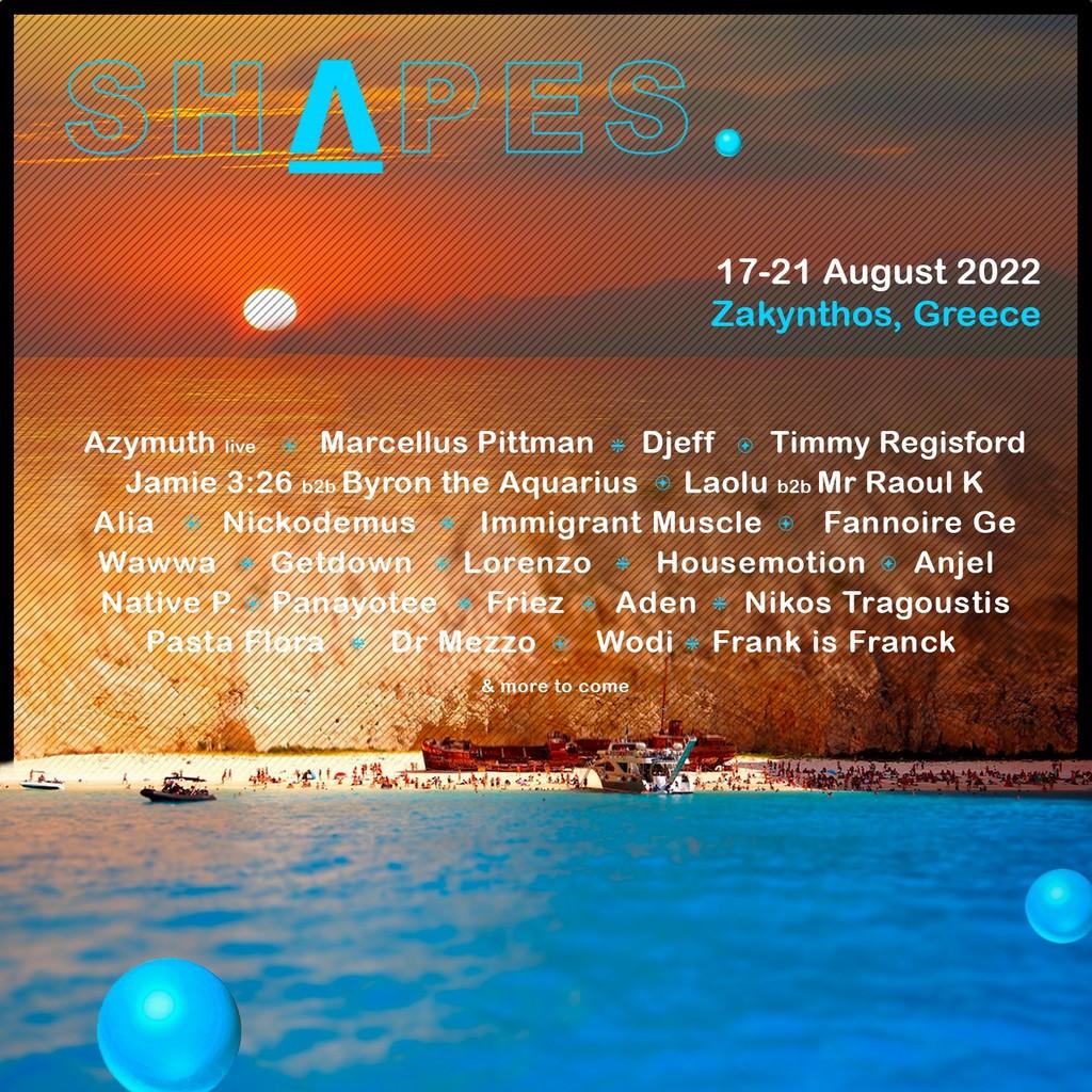 Lineup Poster Shapes Festival Zakynthos 2022