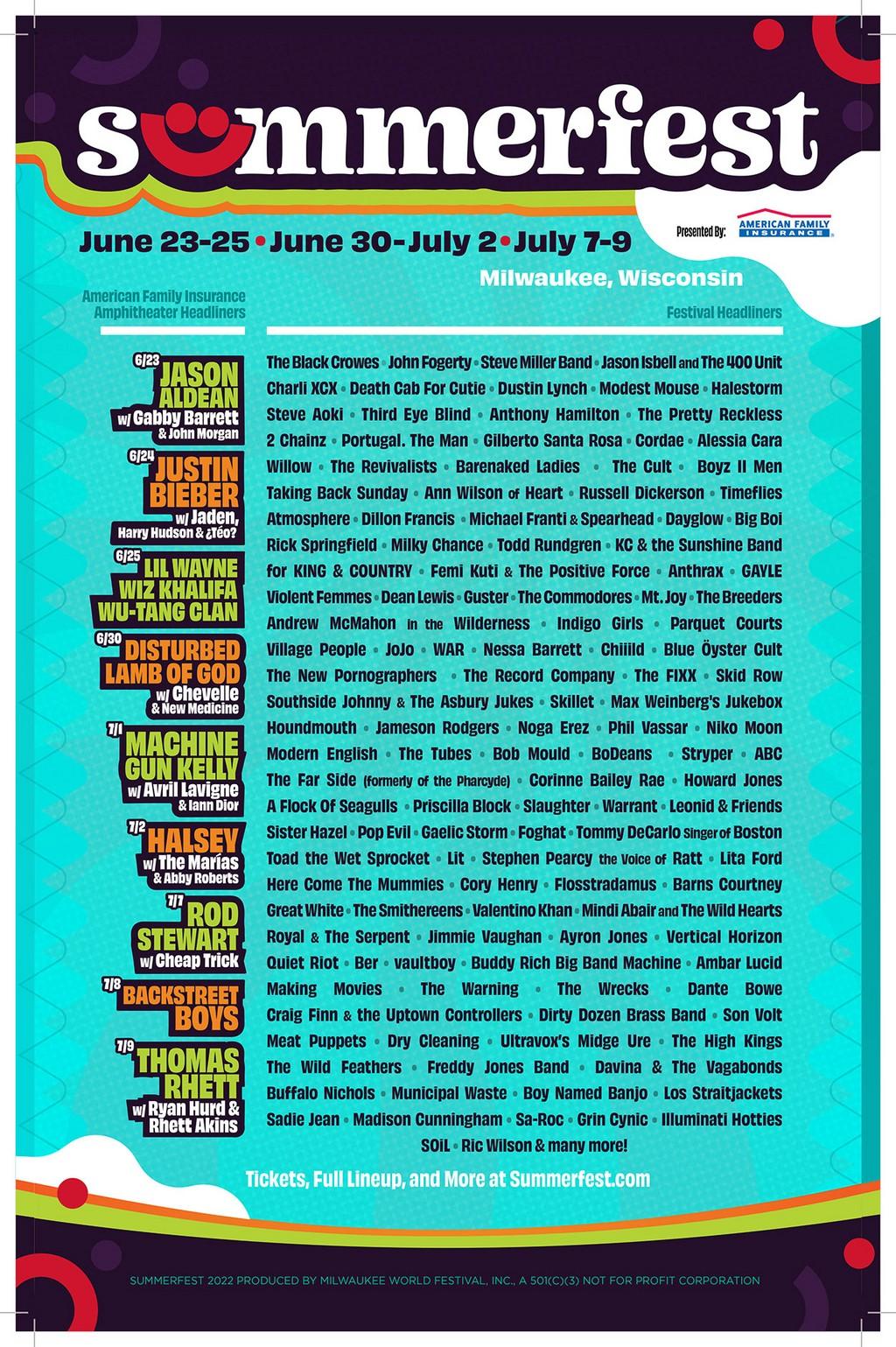 Lineup Poster Summerfest 2022