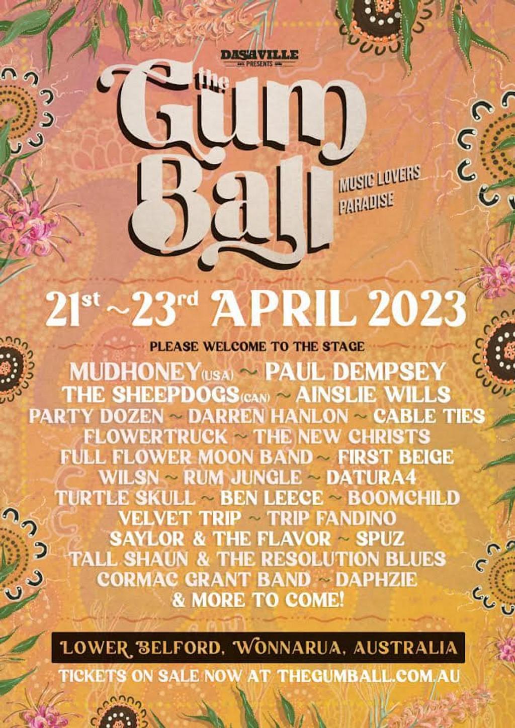 Lineup Poster The Gum Ball 2023