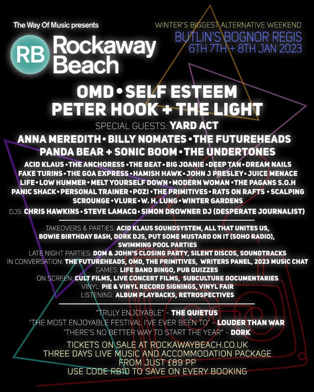 Lineup Poster Rockaway Beach Festival 2023