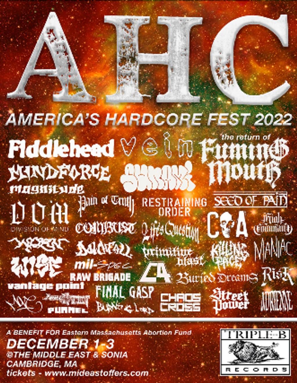 Lineup Poster America’s Hardcore Fest 2022