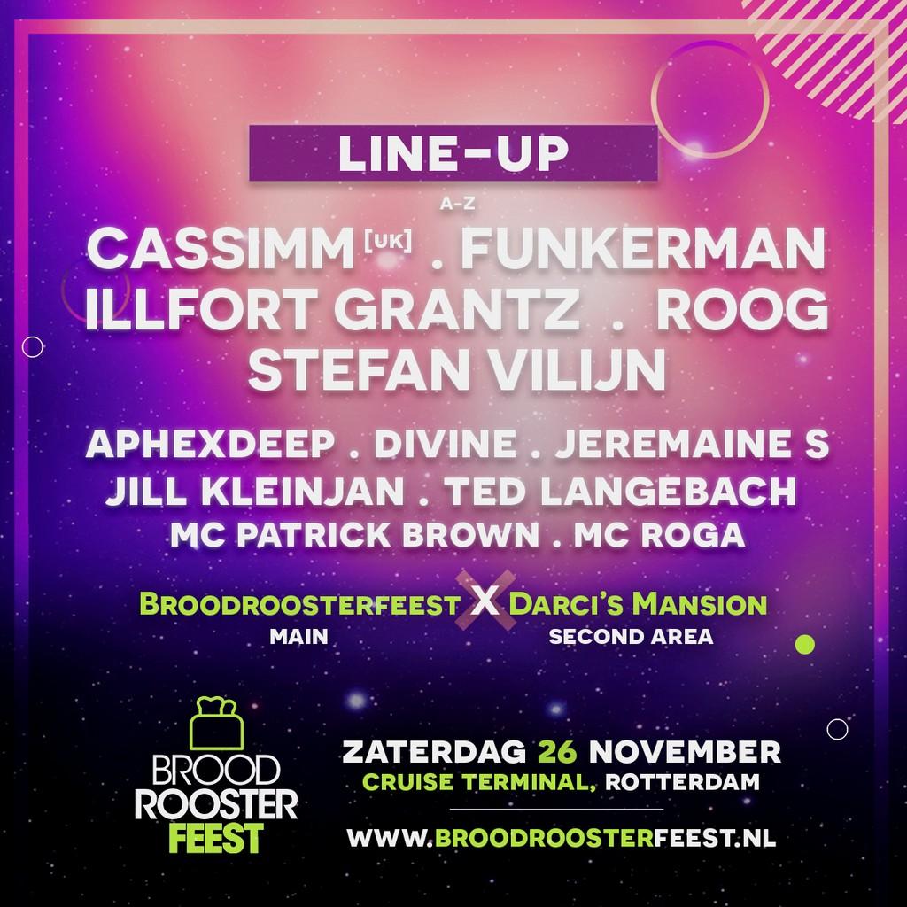 Lineup Poster Broodroosterfeest 2022