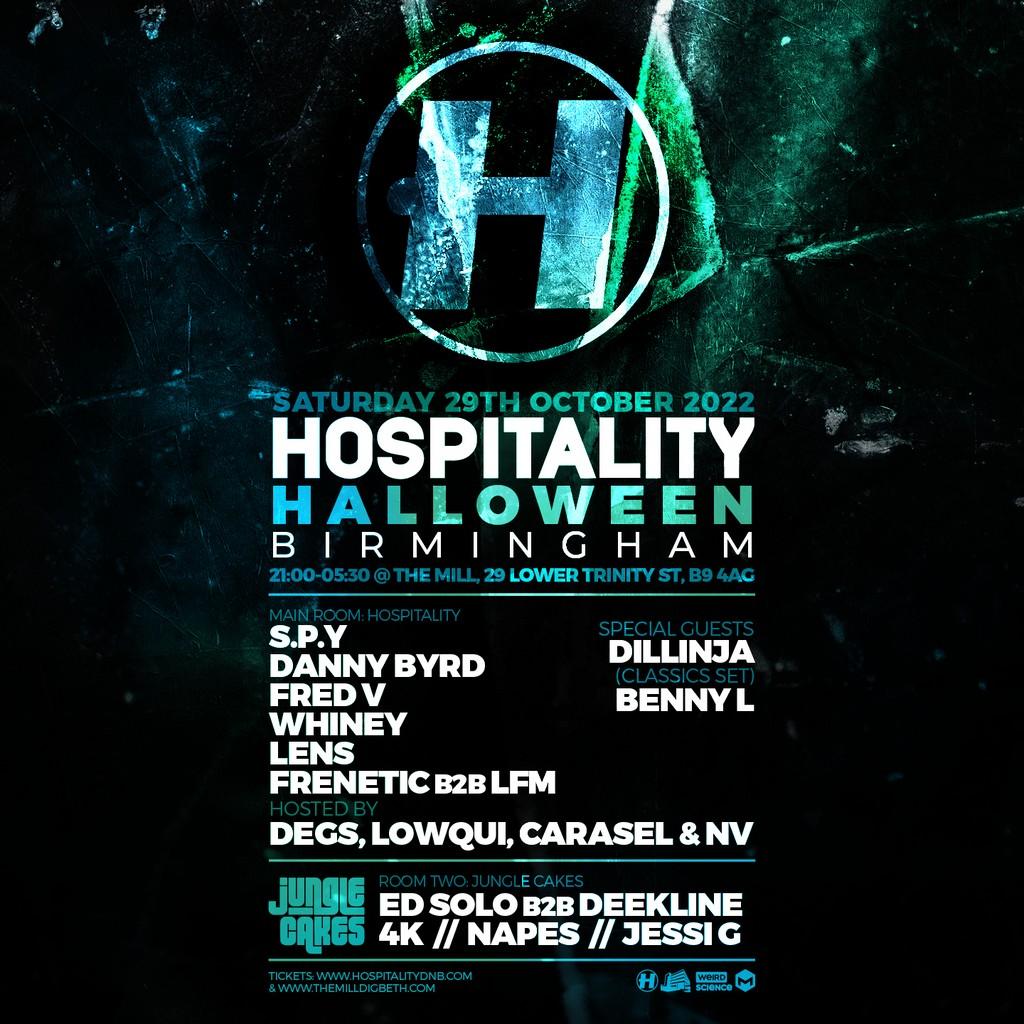 Lineup Poster Hospitality Halloween Birmingham 2022
