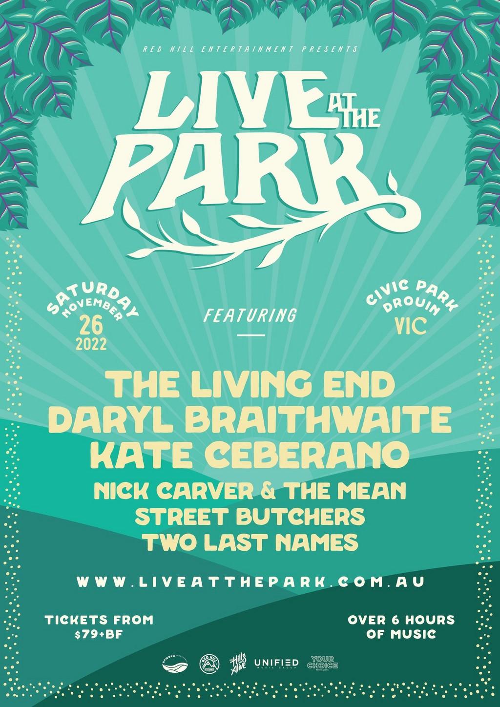 Lineup Poster Live at the Park 2022