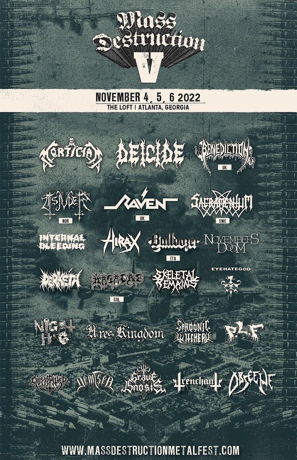 Lineup Poster Mass Destruction Metal Fest 2022