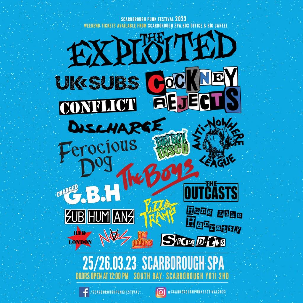 Lineup Poster Scarborough Punk Festival 2023