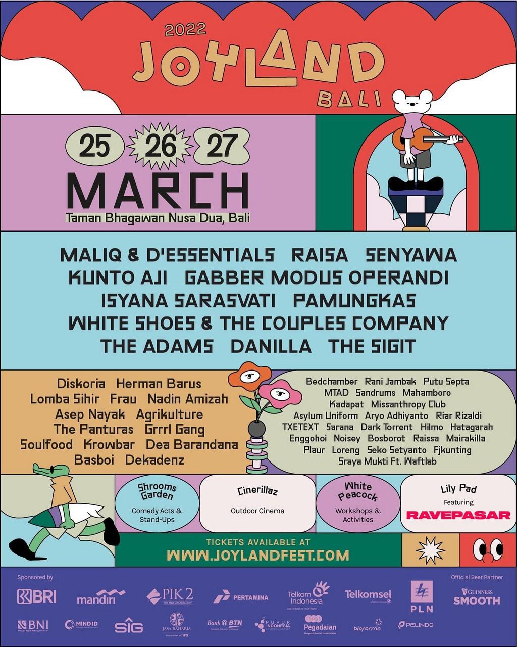 Lineup Poster RAVEPASAR X Joyland Festival Bali 2022