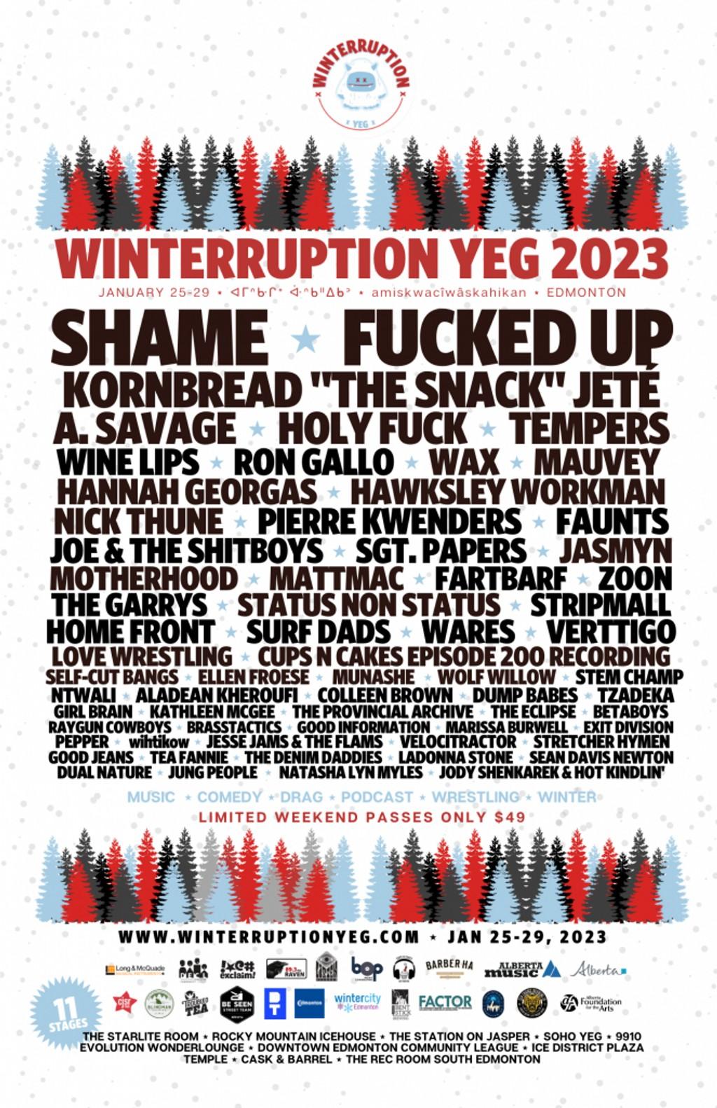 Lineup Poster Winterruption YEG 2023