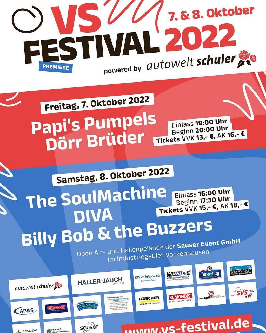 Lineup Poster VS Festival Villingen 2022