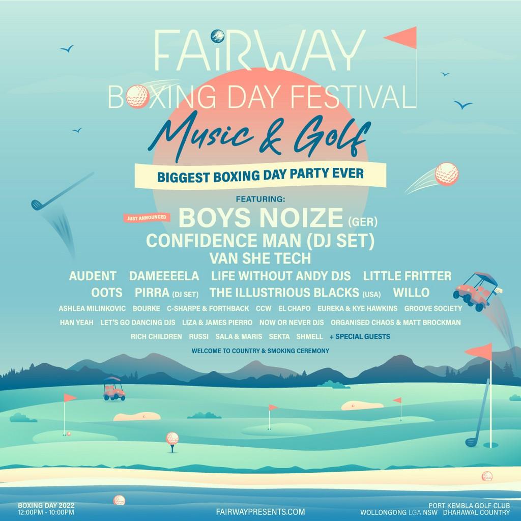 Lineup Poster Fairway Boxing Day Festival Music & Golf 2022