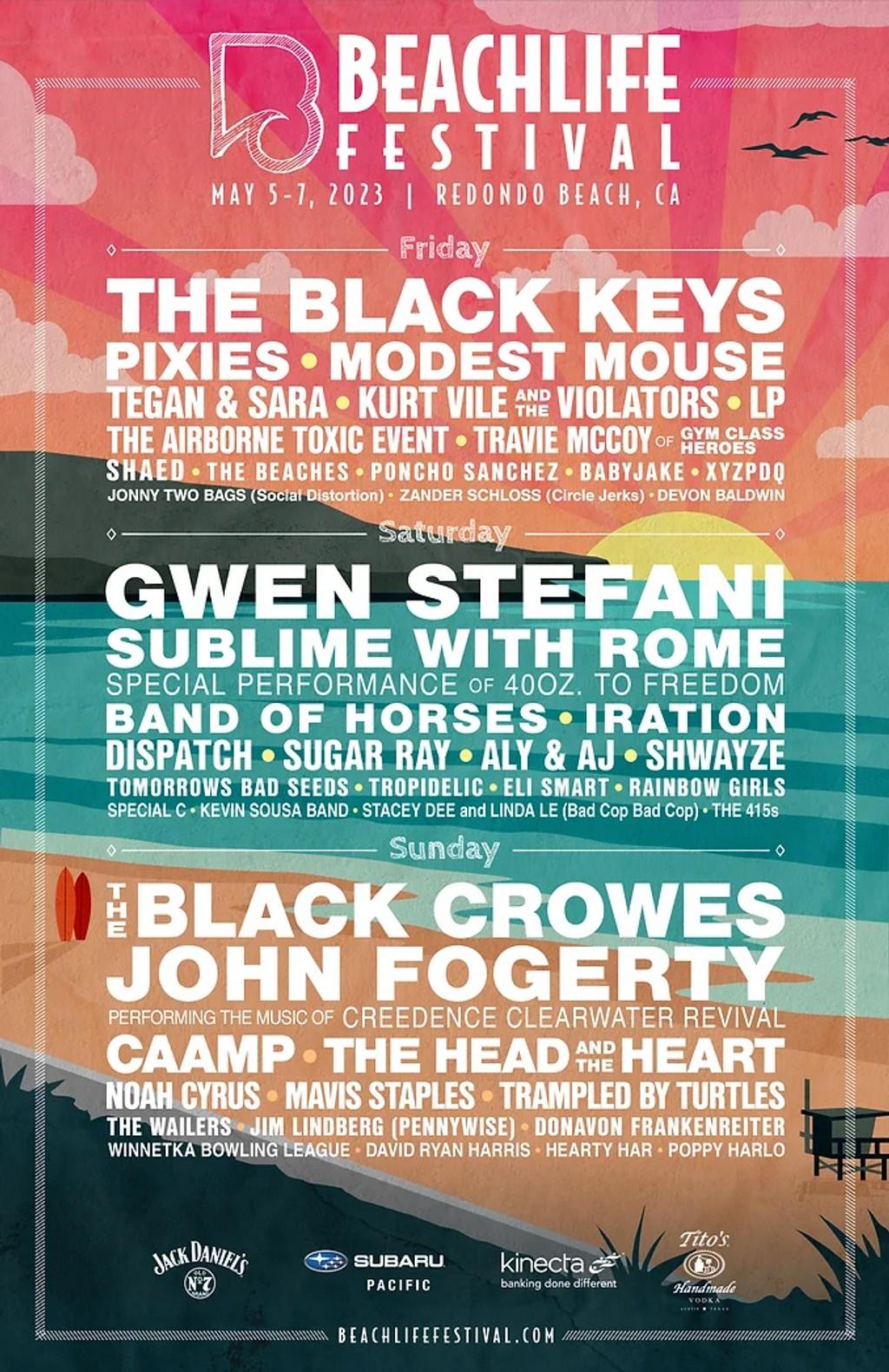 Lineup Poster Beachlife Festival 2023