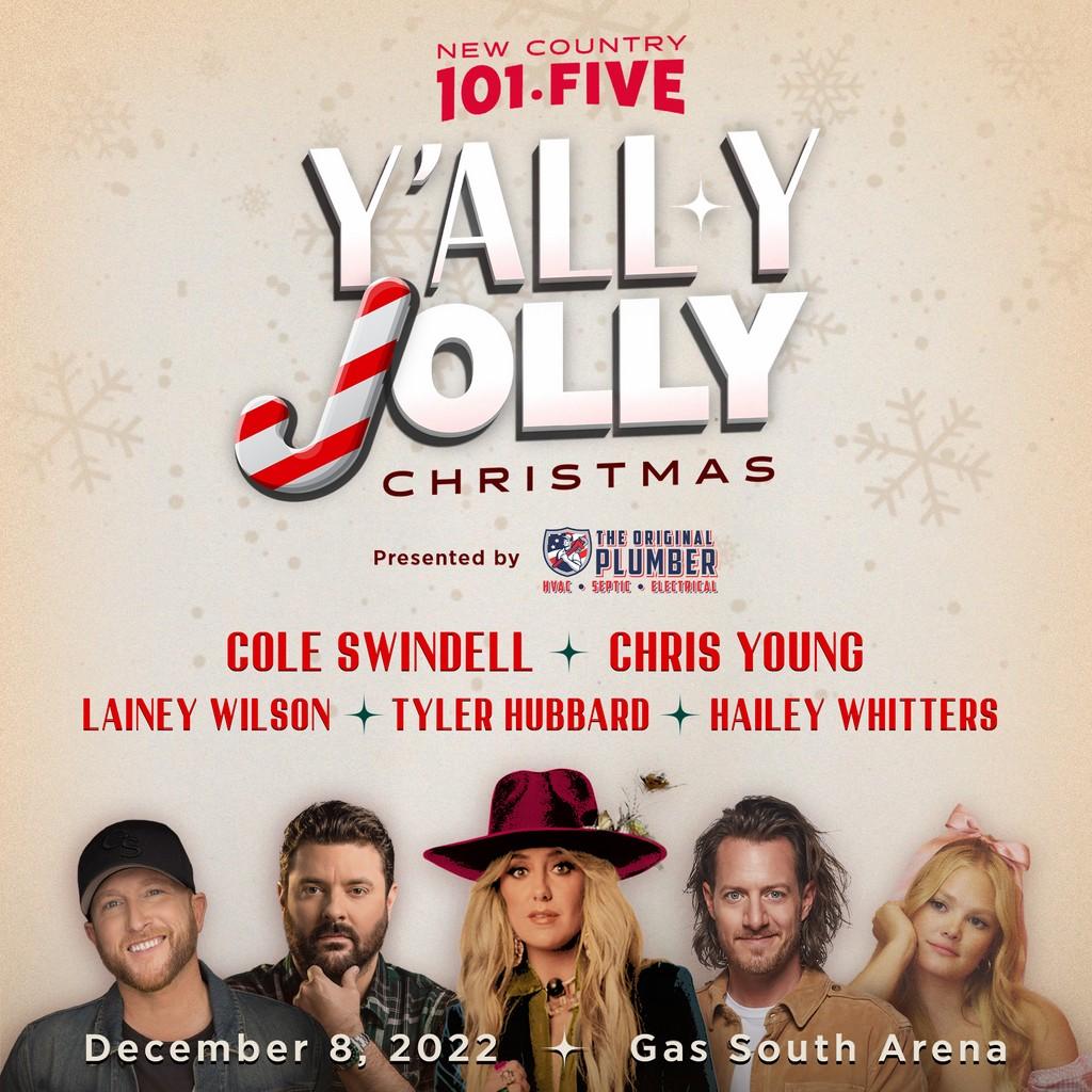 Lineup Poster New Country 101-FIVE Y'ally Jolly Christmas 2022