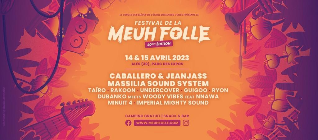 Lineup Poster Festival de la Meuh Folle 2023