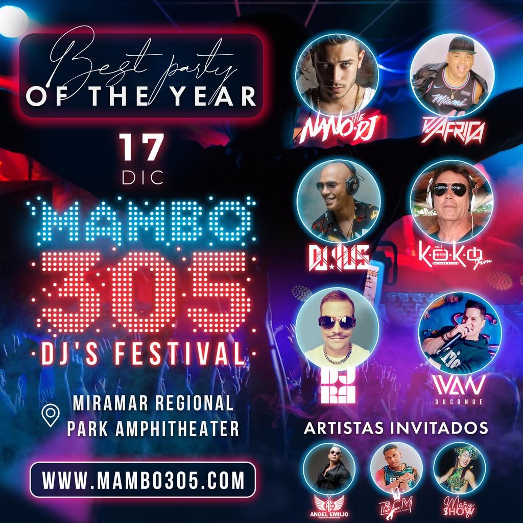 Lineup Poster Mambo 305 Music Festival 2022