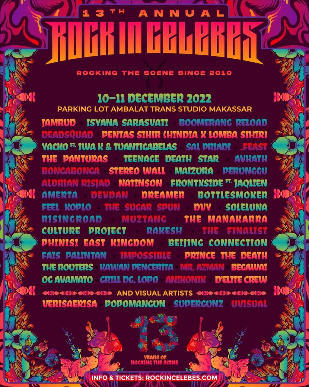 Lineup Poster Rock In Celebes 2022