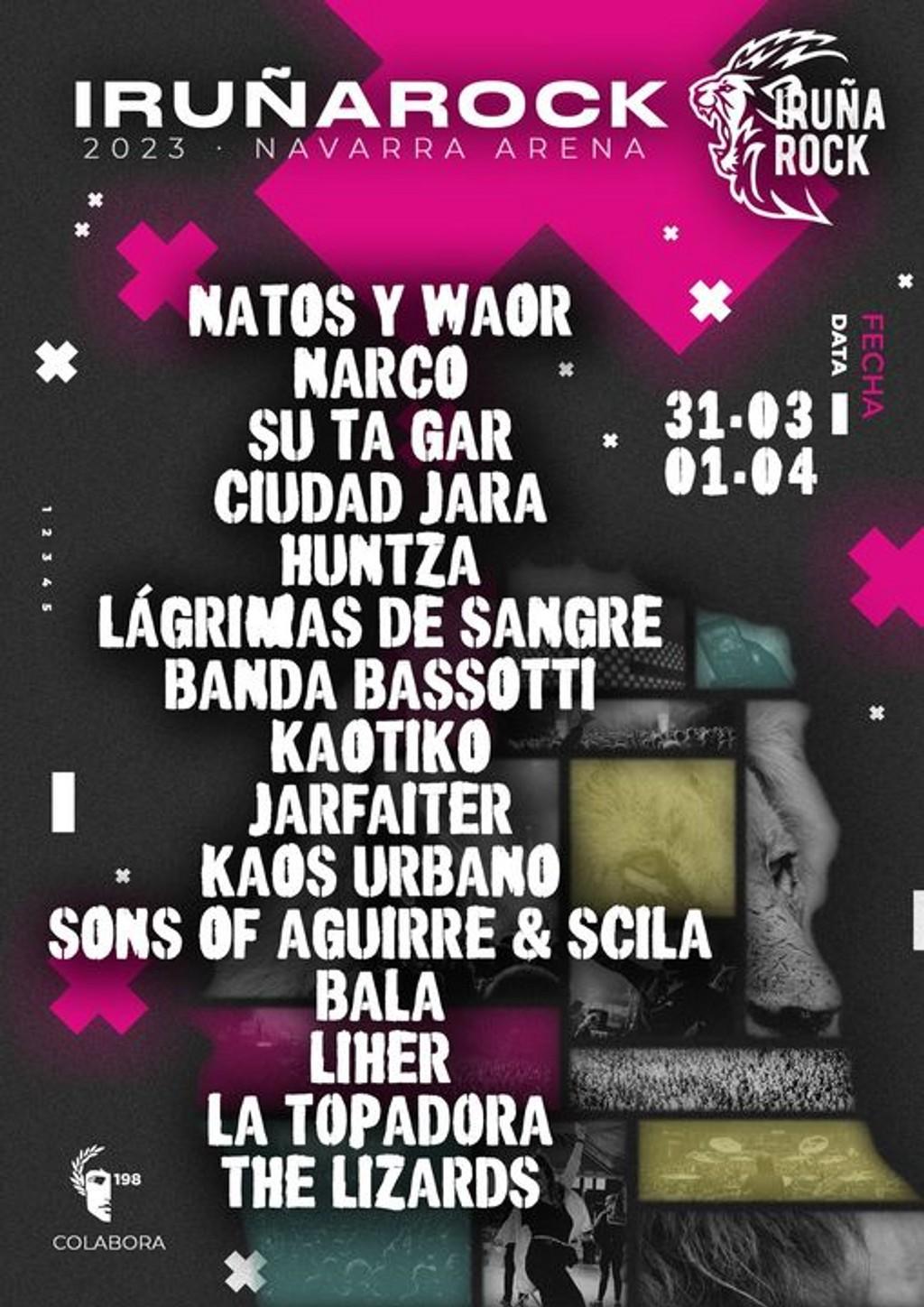 Lineup Poster Iruña Rock Festival 2023