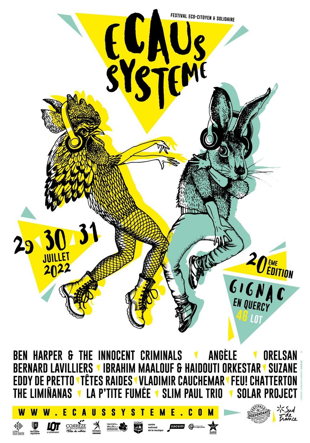 Lineup Poster Festival Ecaussystème 2022