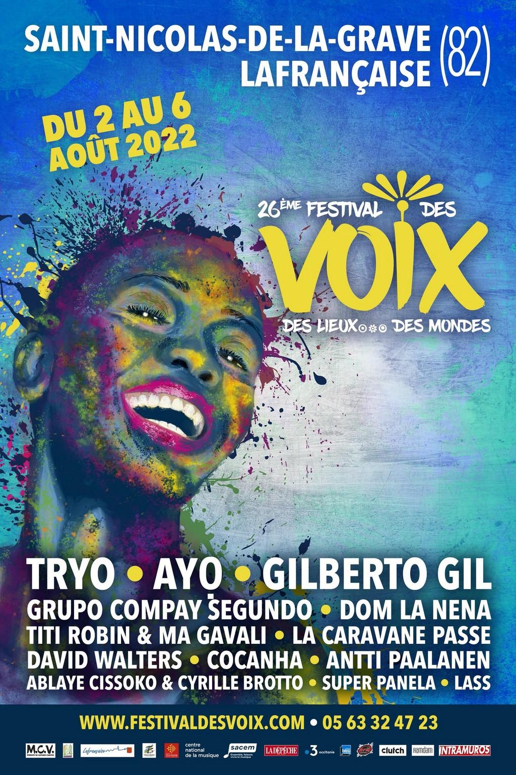 Lineup Poster Festival des Voix, des Lieux, des Mondes 2022