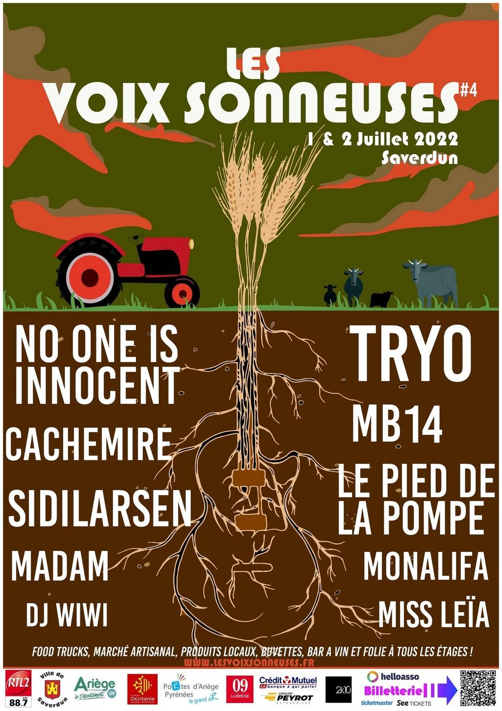 Lineup Poster Les Voix Sonneuses 2022