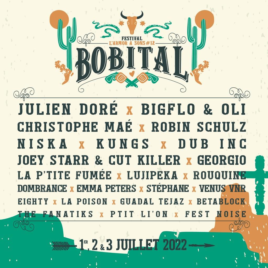 Lineup Poster Festival Bobital L'Armor à Sons 2022