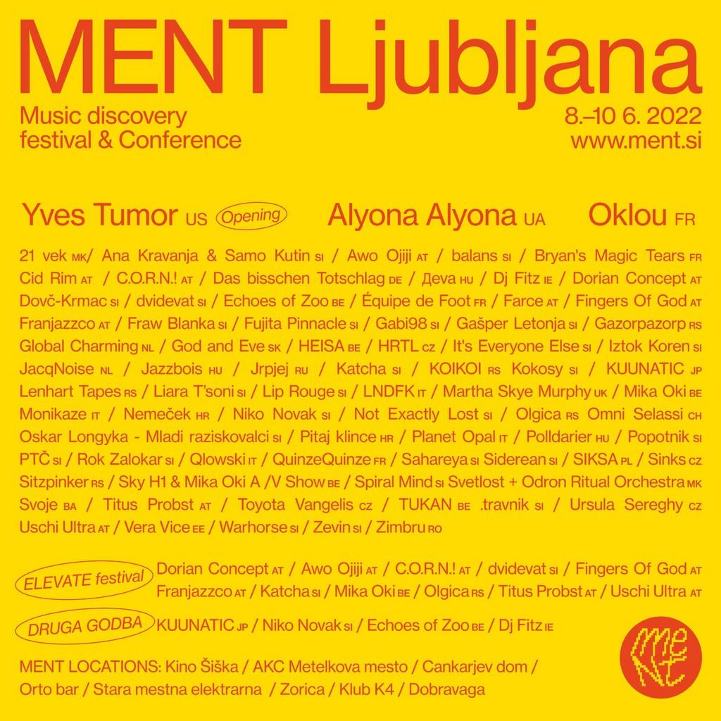 Lineup Poster MENT Ljubljana 2022