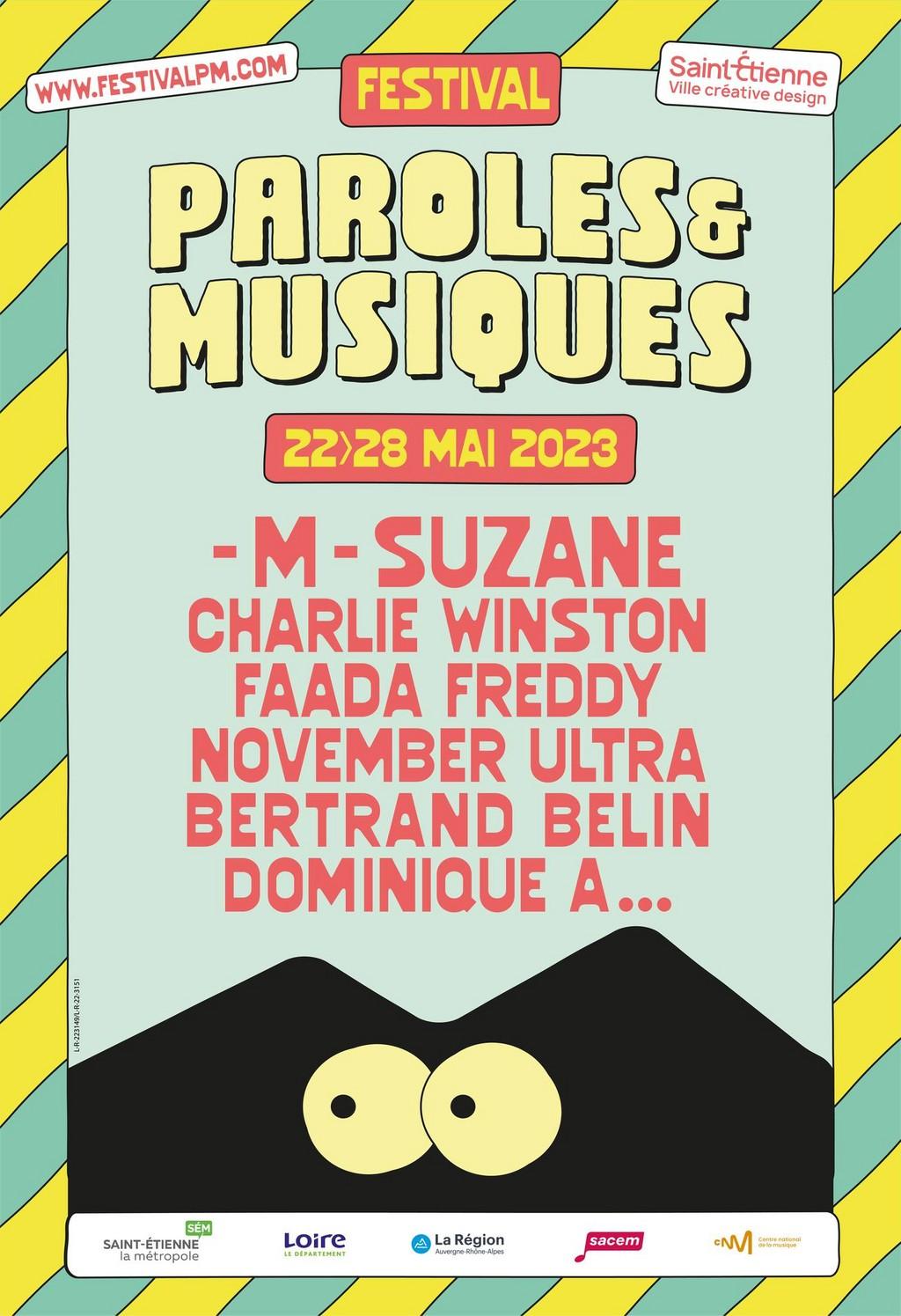 Lineup Poster Festival Paroles & Musiques 2023