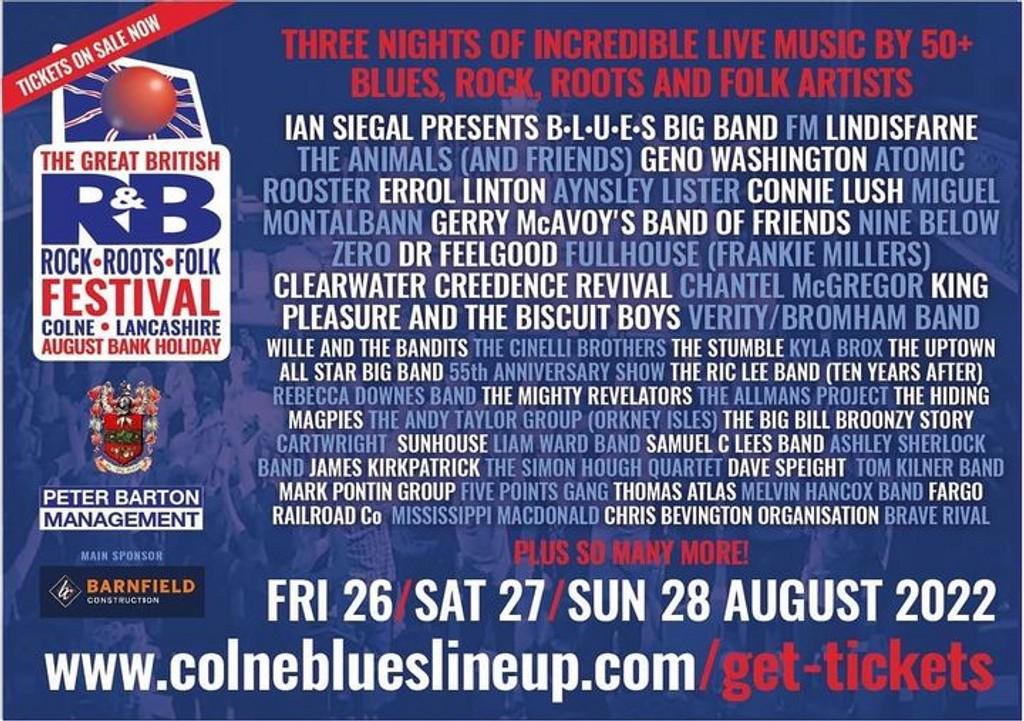 Lineup Poster Great British Rhythm & Blues Festival 2022