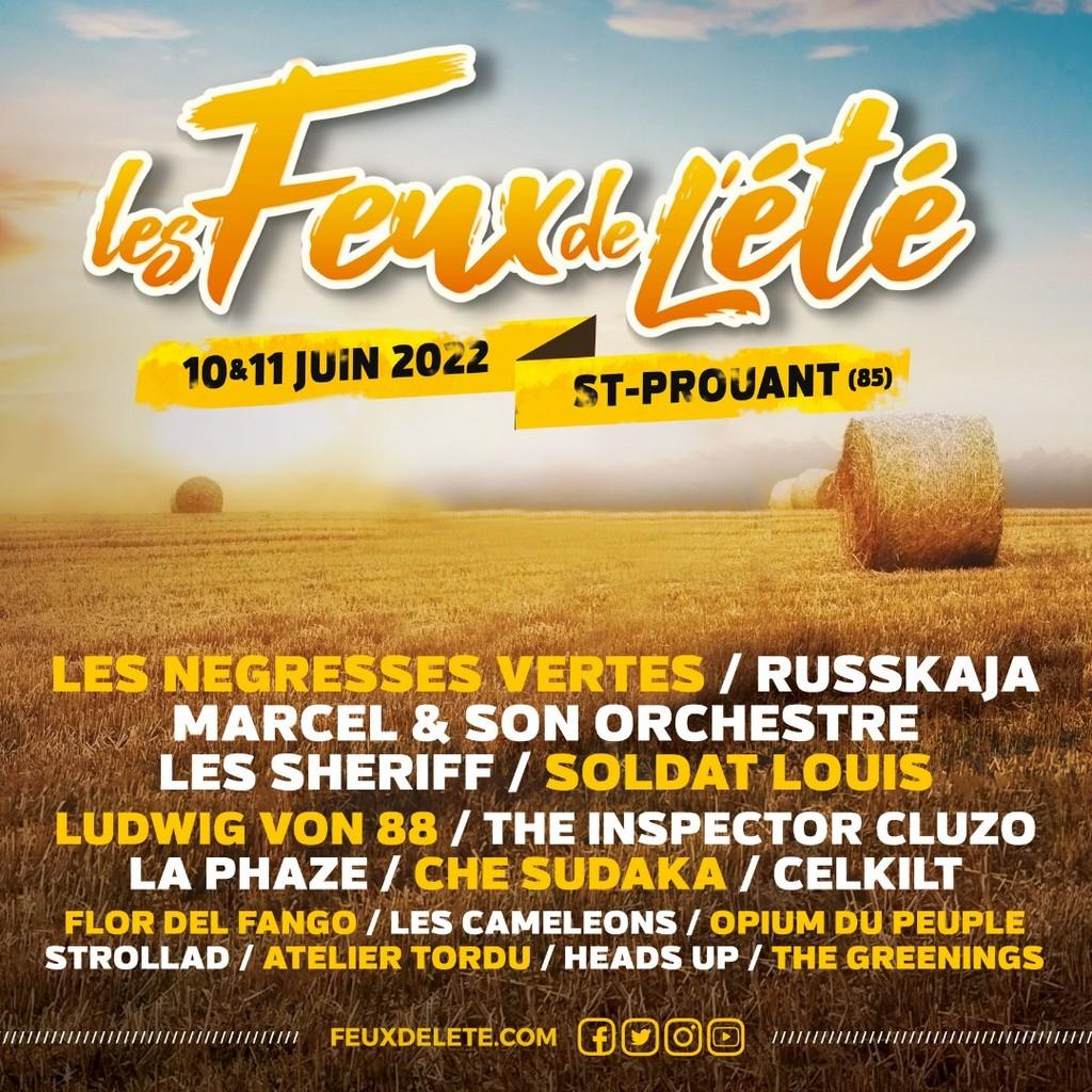 Lineup Poster Festival Les Feux de l'été 2022