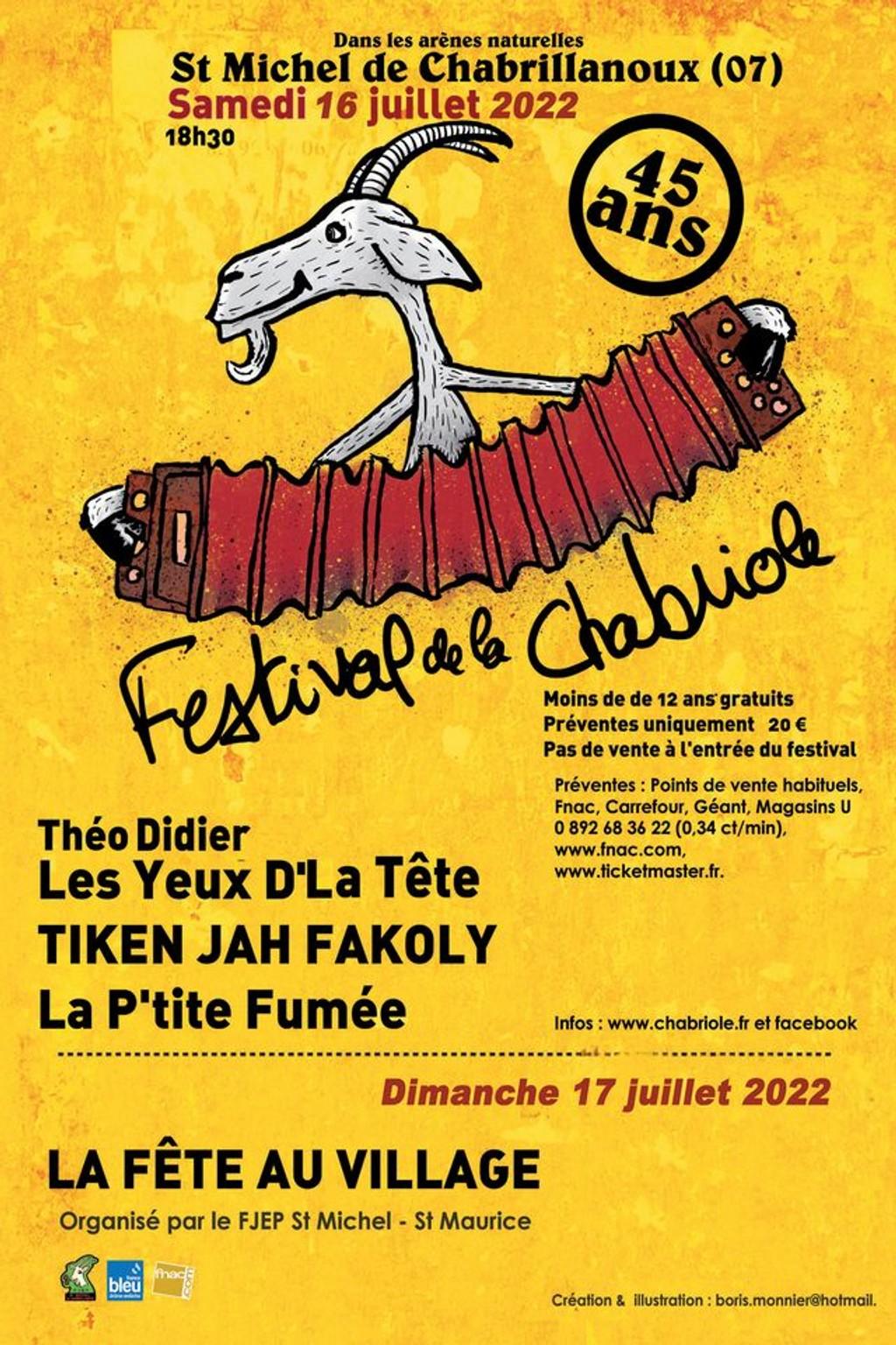 Lineup Poster Festival de la Chabriole 2022