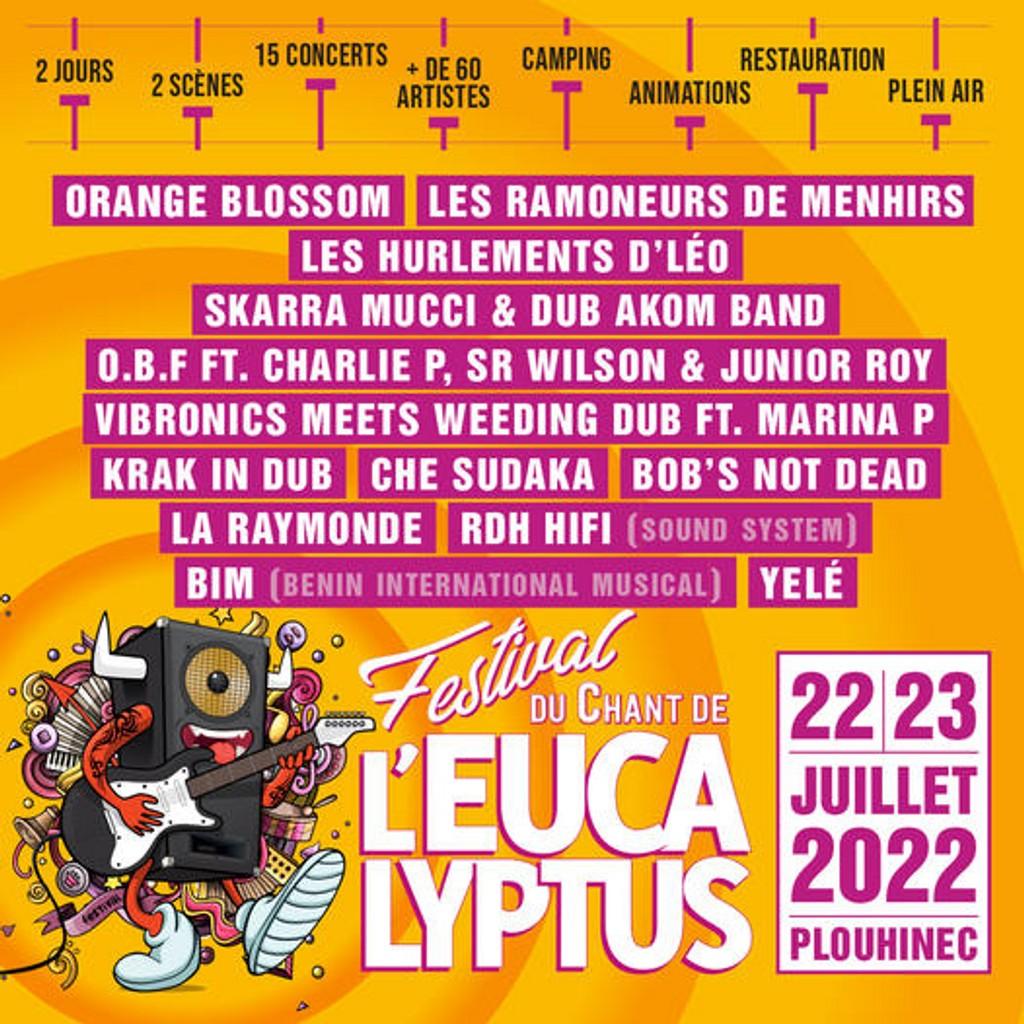 Lineup Poster Festival Du Chant De L'eucalyptus 2022
