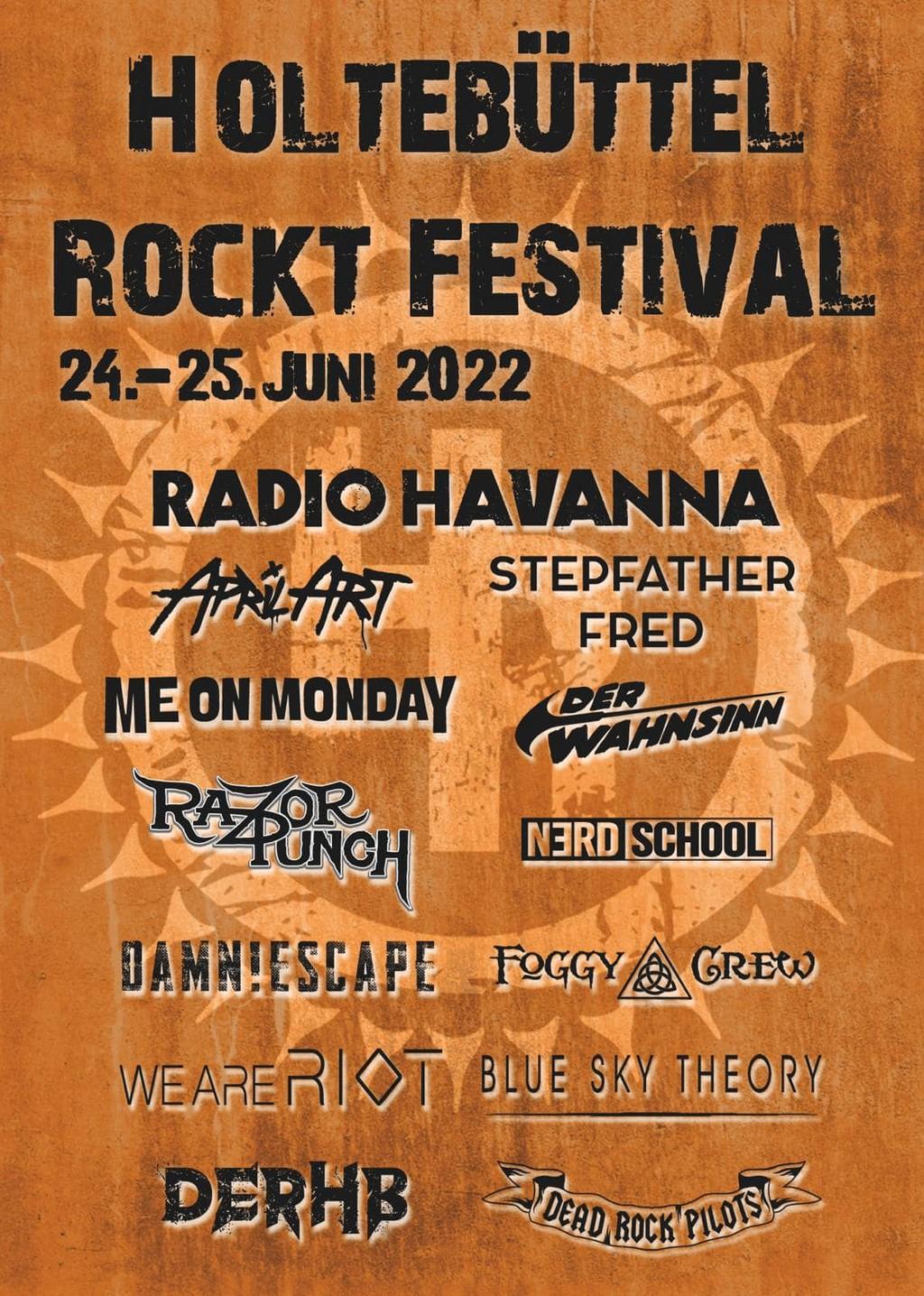 Lineup Poster Holtebüttel Rockt Festival 2022