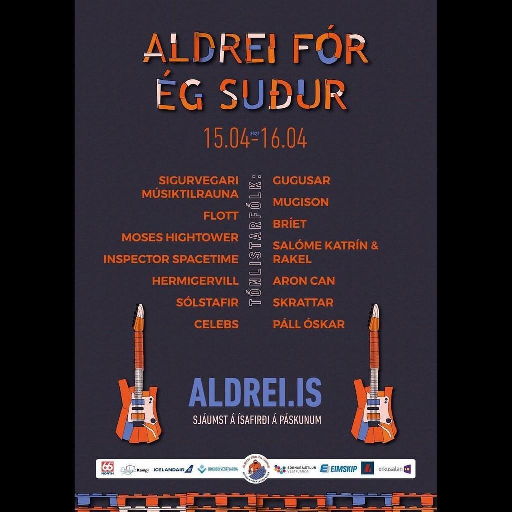 Lineup Poster Aldrei fór ég suður 2022