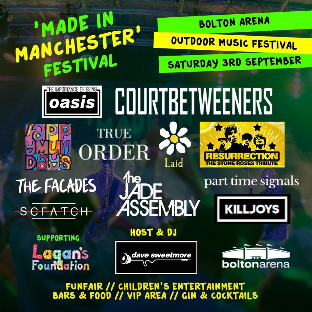 Lineup Poster Made in Manchester Festival Bolton 2022