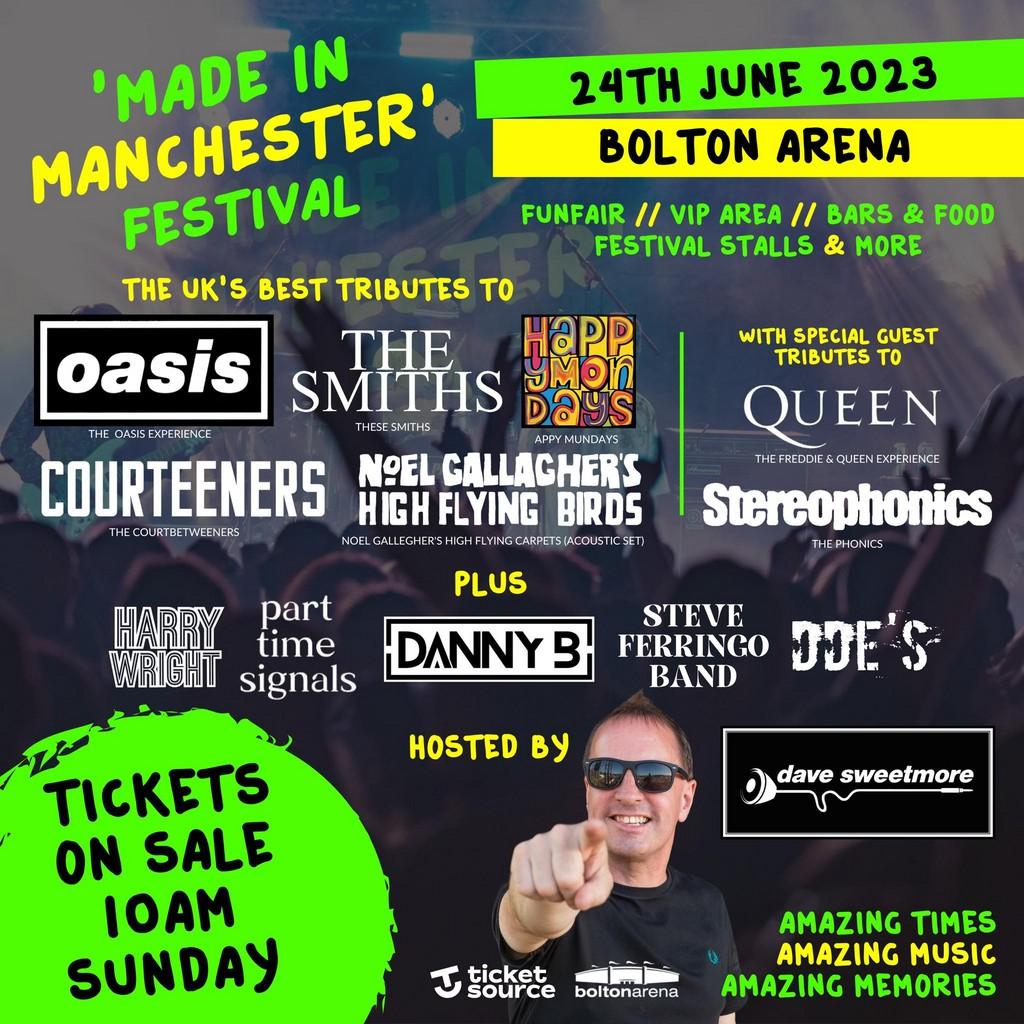 Lineup Poster Made in Manchester Festival Bolton 2023