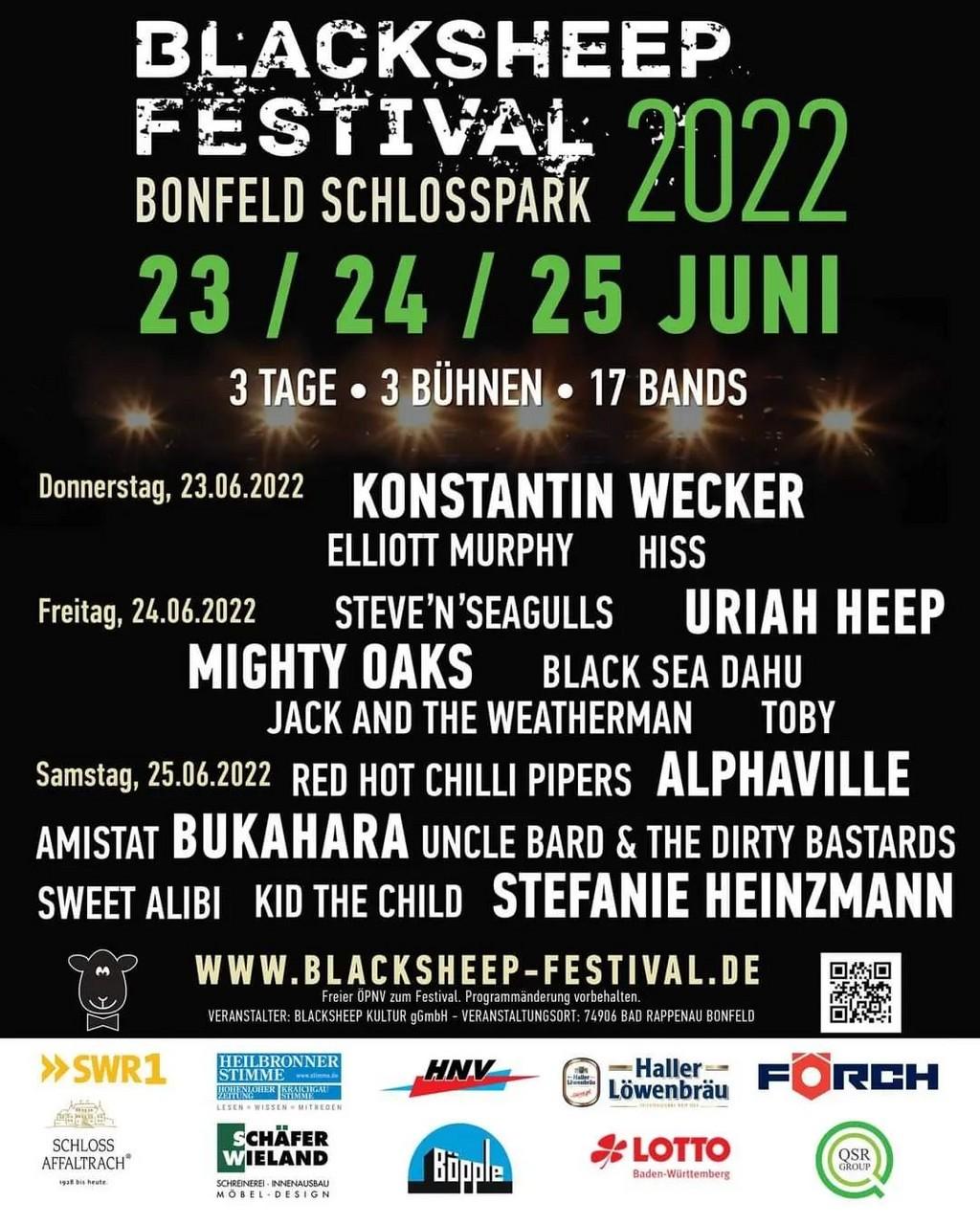 Lineup Poster Blacksheep Festival 2022