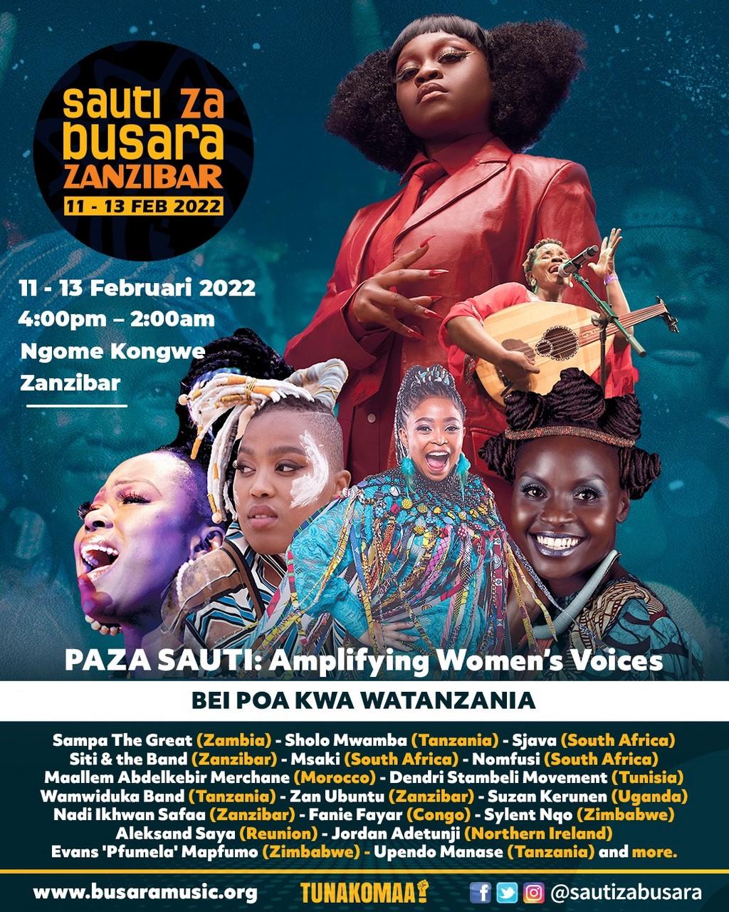 Lineup Poster Sauti Za Busara 2022