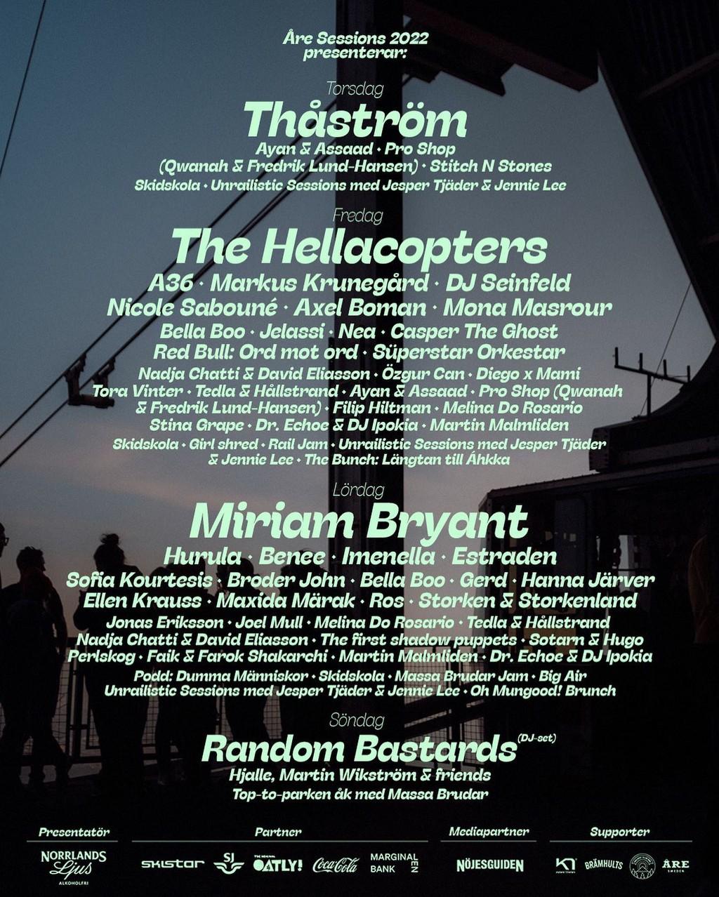 Lineup Poster Åre Sessions 2022