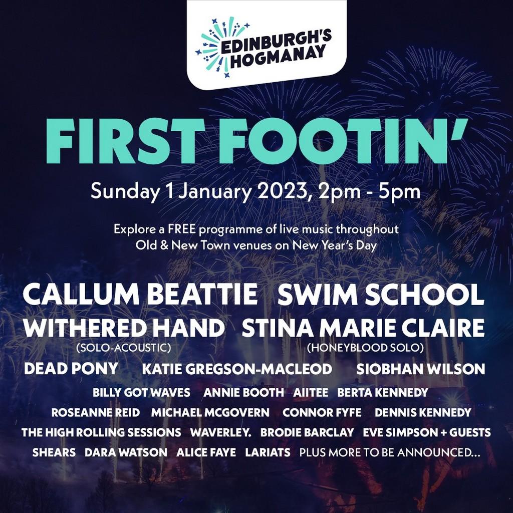 Lineup Poster Edinburgh's Hogmanay Street Party 2022