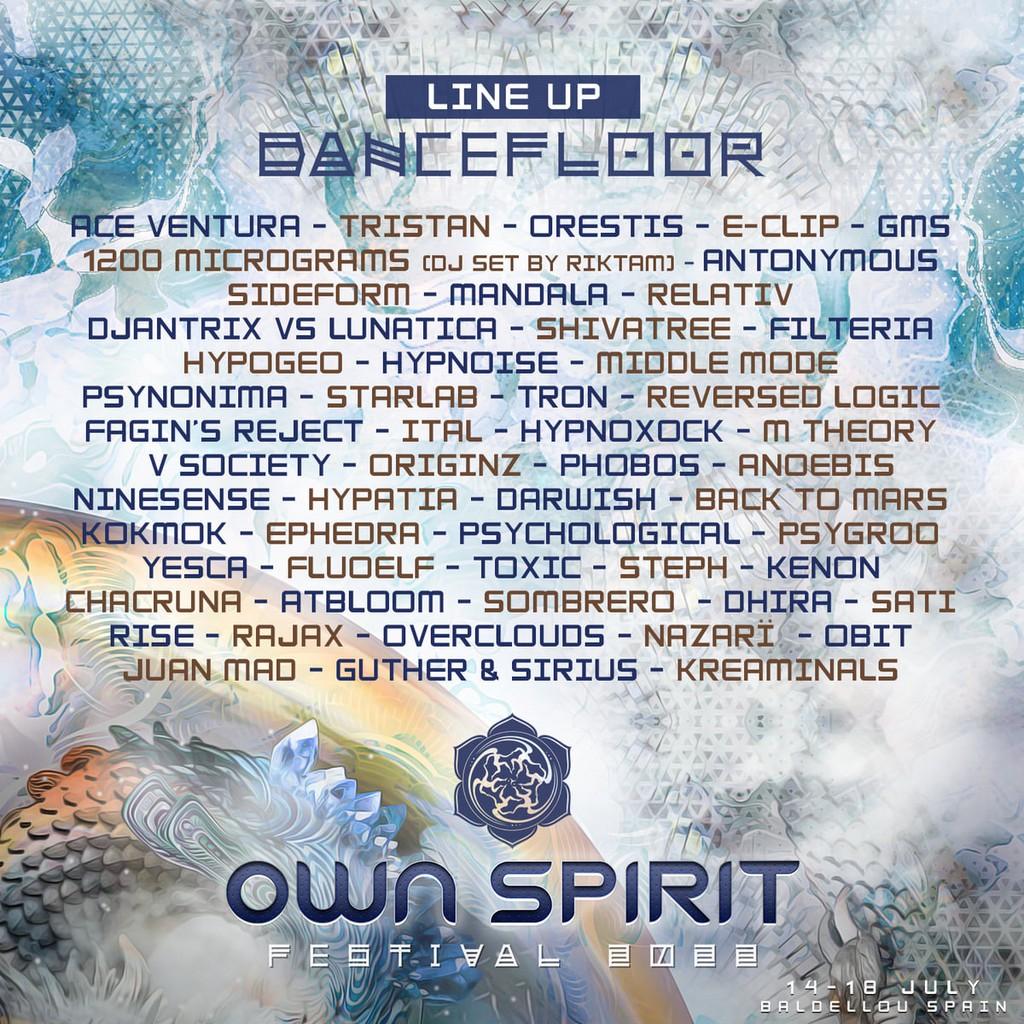 Lineup Poster Own Spirit Festival 2022