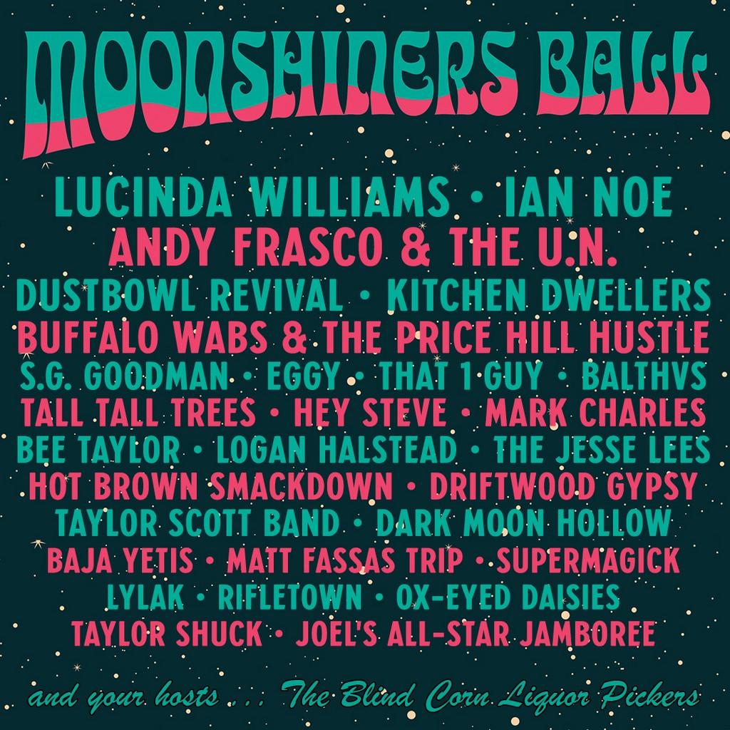 Lineup Poster The Moonshiner’s Ball 2022