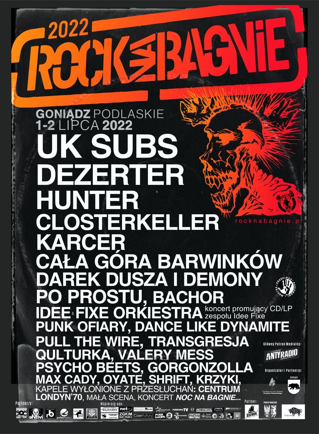 Lineup Poster Rock na Bagnie 2022