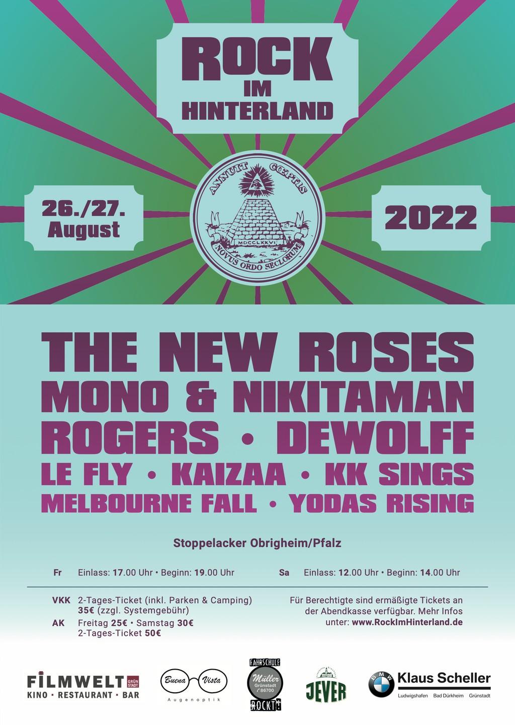 Lineup Poster Rock im Hinterland 2022