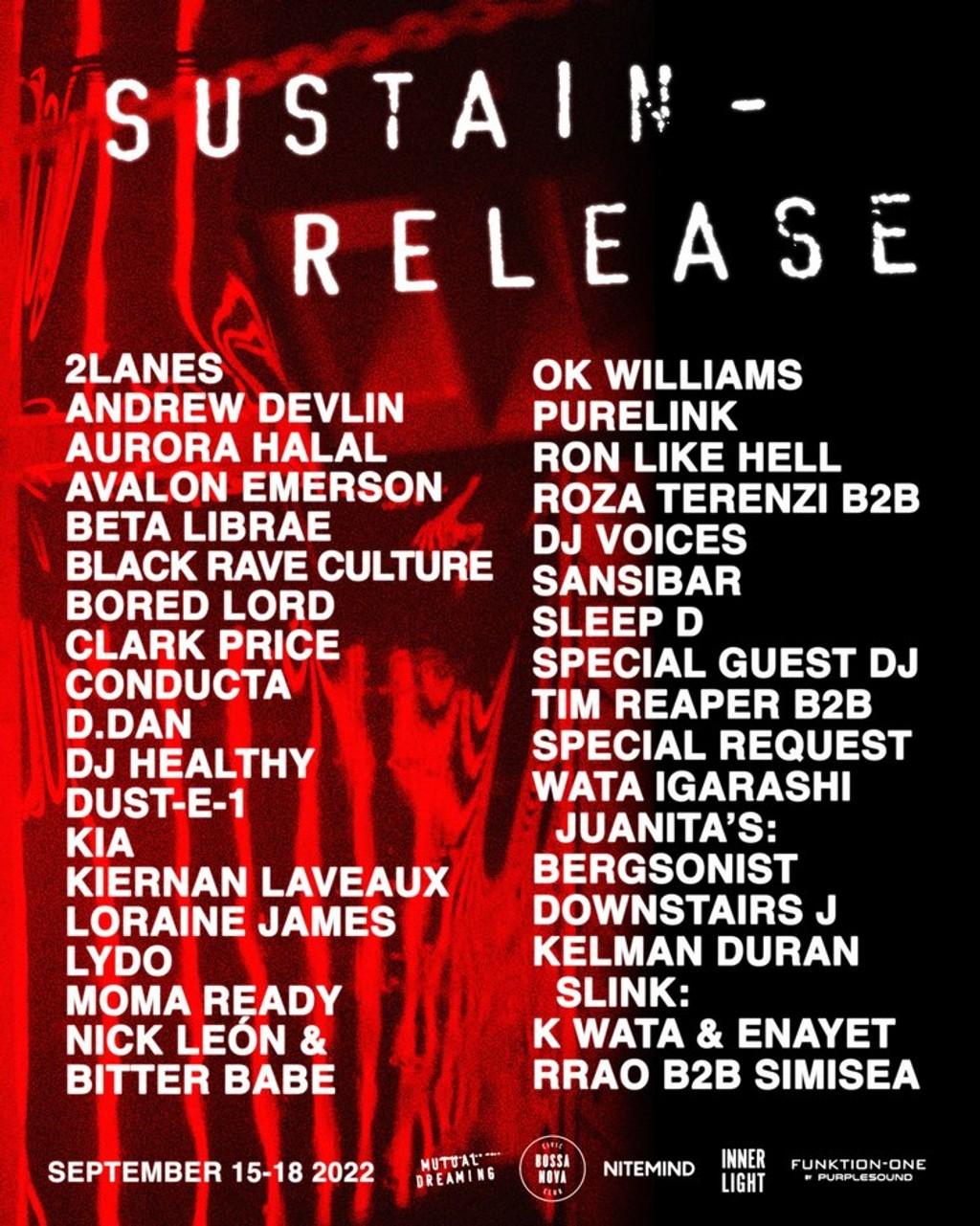 Lineup Poster Sustain-Release 2022
