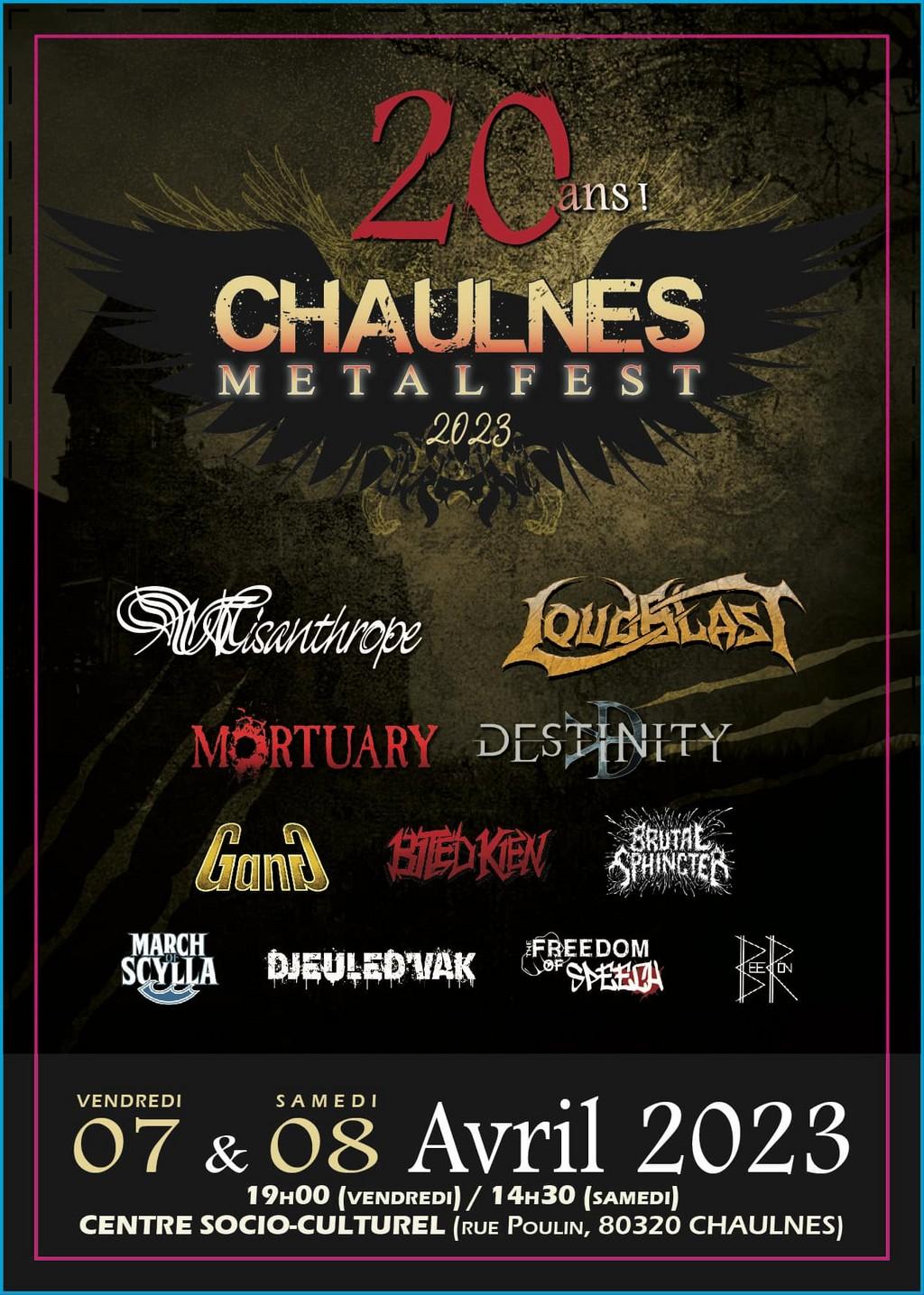 Lineup Poster Chaulnes Metal Fest 2023