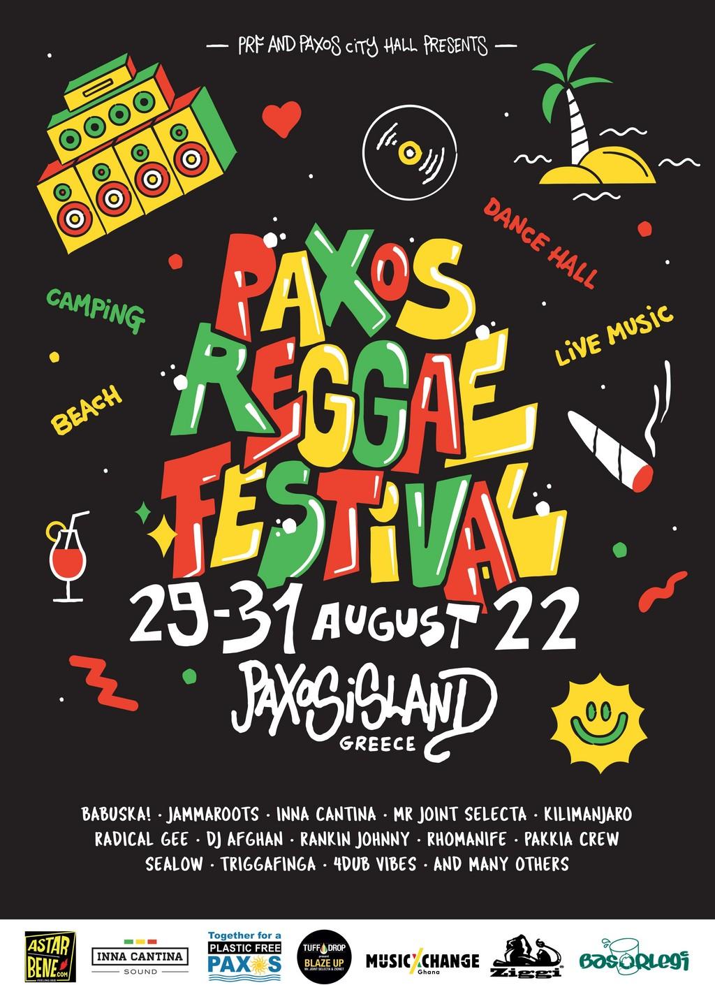 Lineup Poster Paxos Reggae Festival 2022