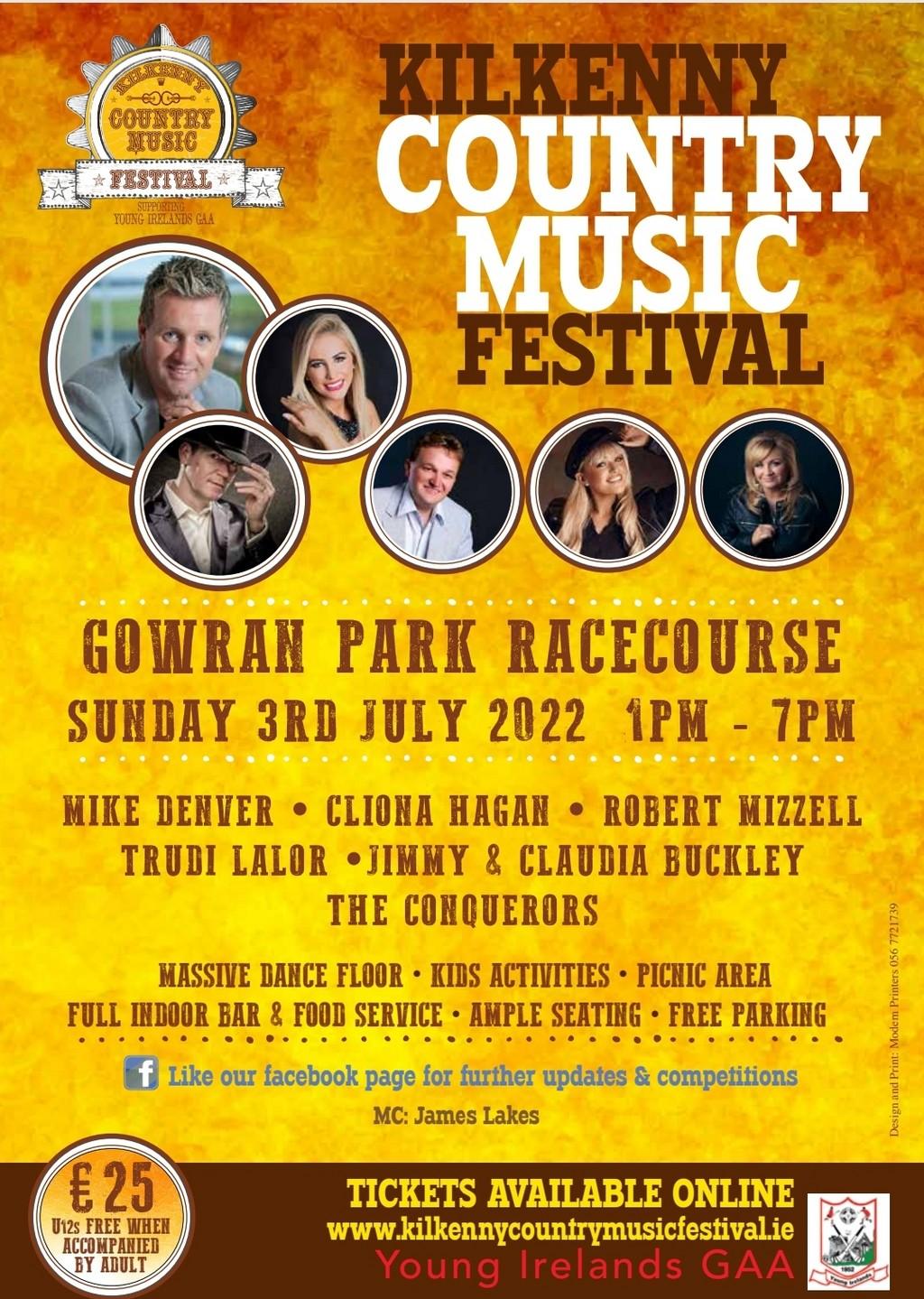 Lineup Poster Kilkenny Country Music Festival 2022