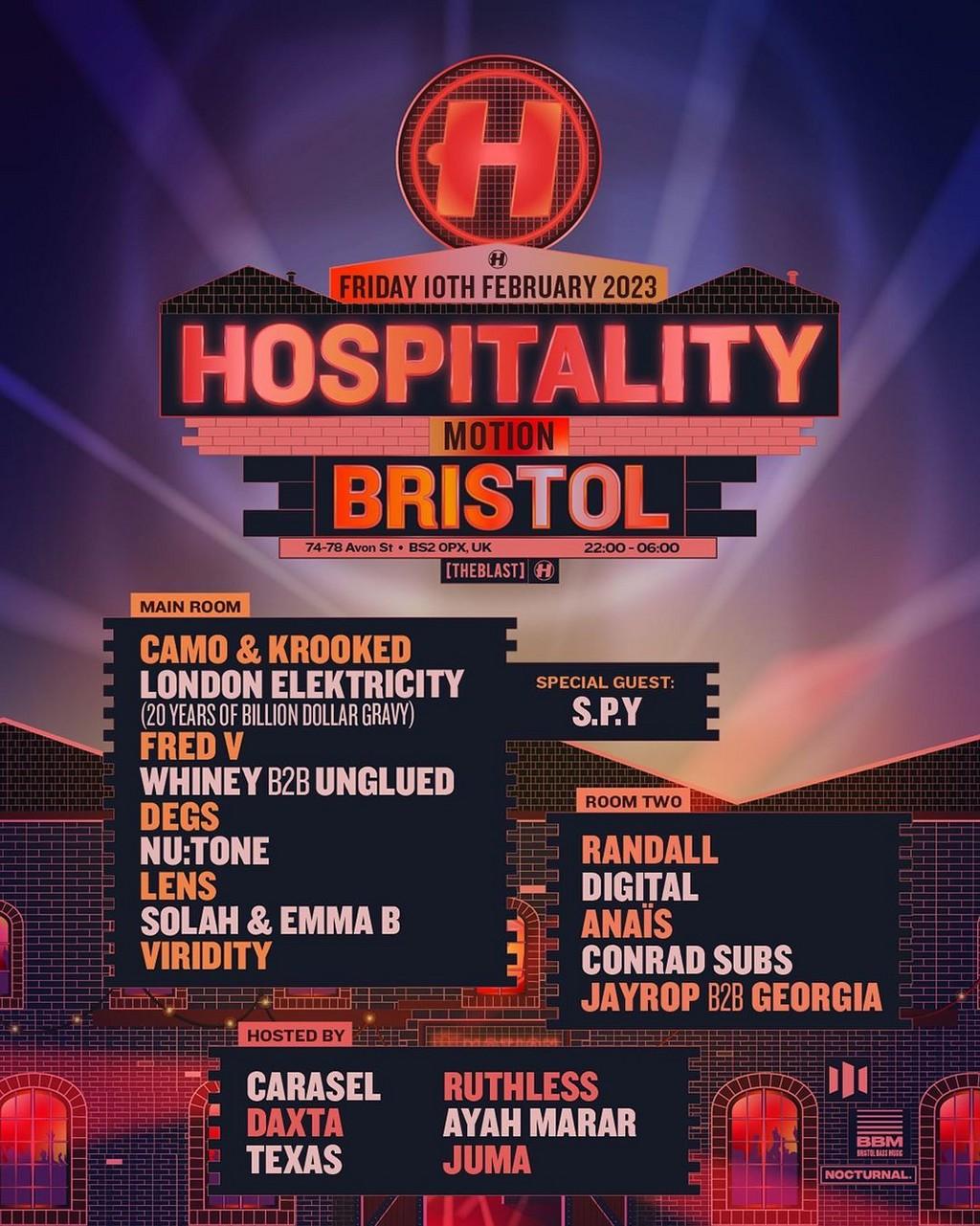 Lineup Poster Hospitality Bristol 2023