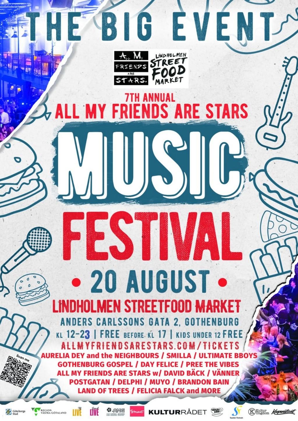 Lineup Poster All My Friends Are Stars Music Festival - The Big Event 2022
