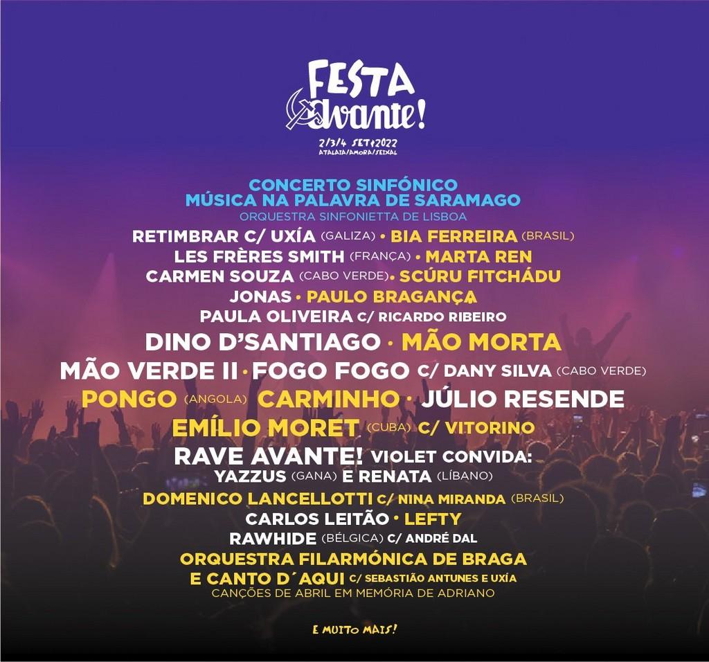 Lineup Poster Festa do Avante 2022